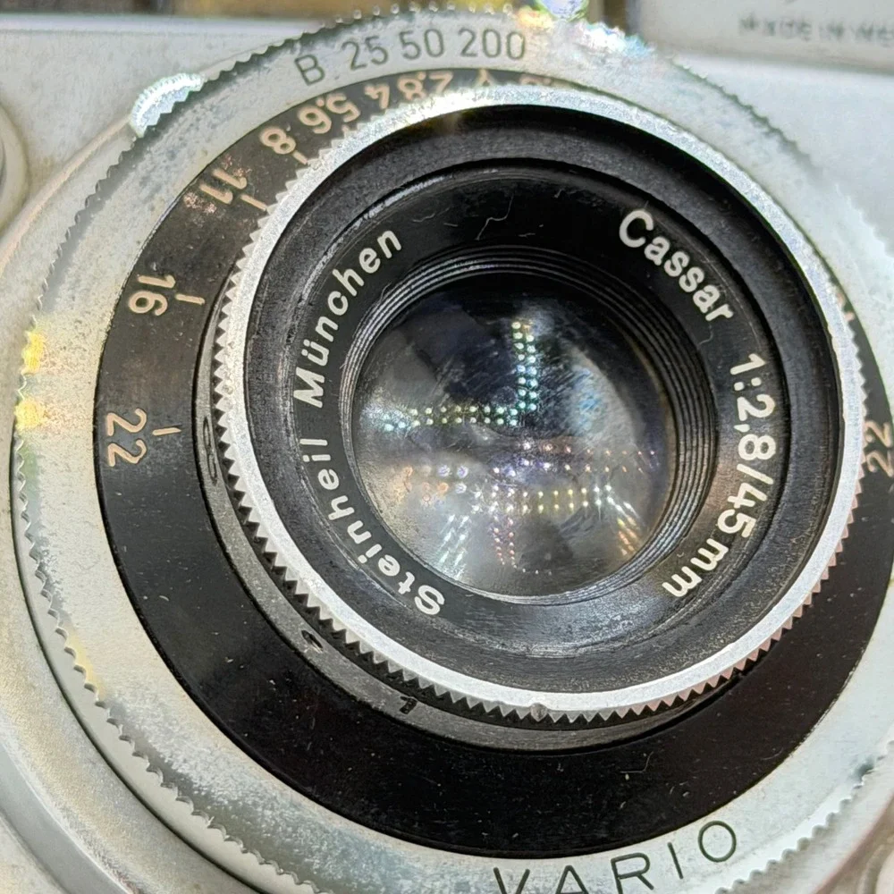 Vintage Ilford Sportsman 35mm Film Camera Steinheil Munchen Cassar 45mm 2.8 Lens